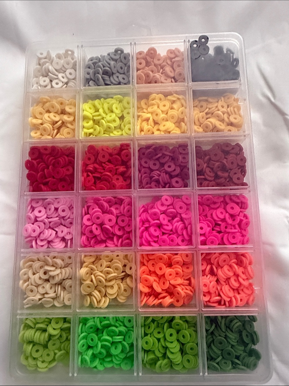 Assorted Color Plastic Spacer Beads Storage Set - 25 Compartments